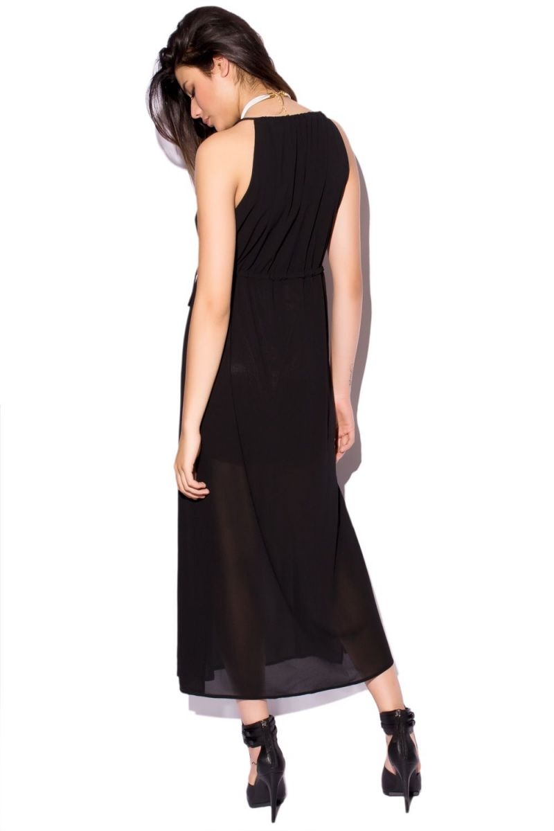 vestido negro largo de tirante